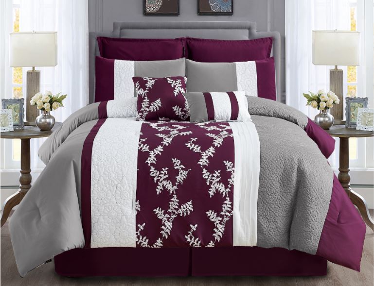 Elegant Purple White Comforter Set National Credit Direct