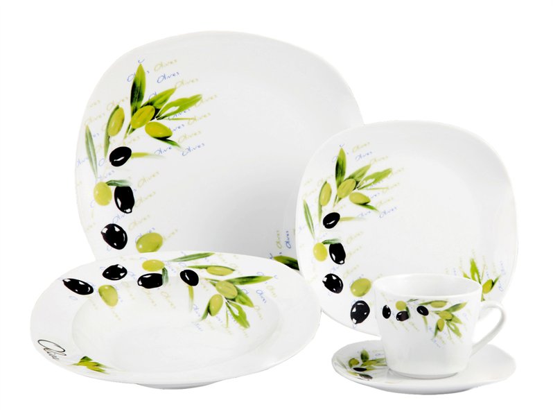 20-Piece Porcelain Square Dinnerware Set -Tuscan | National Credit ... 20-Piece Porcelain Square Dinnerware Set -Tuscan | National Credit ...