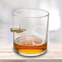 Personalized Bullet Whiskey Glass - Lowball Whiskey Glass