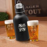 64 oz. Personalized Growler Set in Black