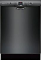 Bosch - 100 Series 24&quot; Front Control Built-In Dishwasher with Stainless Steel Tub - Black