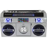 Studebaker - Retro Street Boombox with AM/FM Radio - Silver