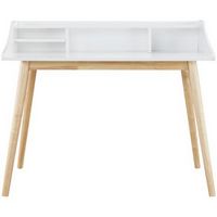 Adore Decor - Alton Mid-Century Modern Wood Writing Desk - Fresh White