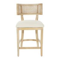 OSP Home Furnishings - Alaina 26&quot; Counter Stool in Fabric with Coastal Wash - Linen
