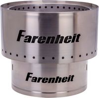 Farenheit - Flare 13.5-in Smokeless Fire Pit - Silver