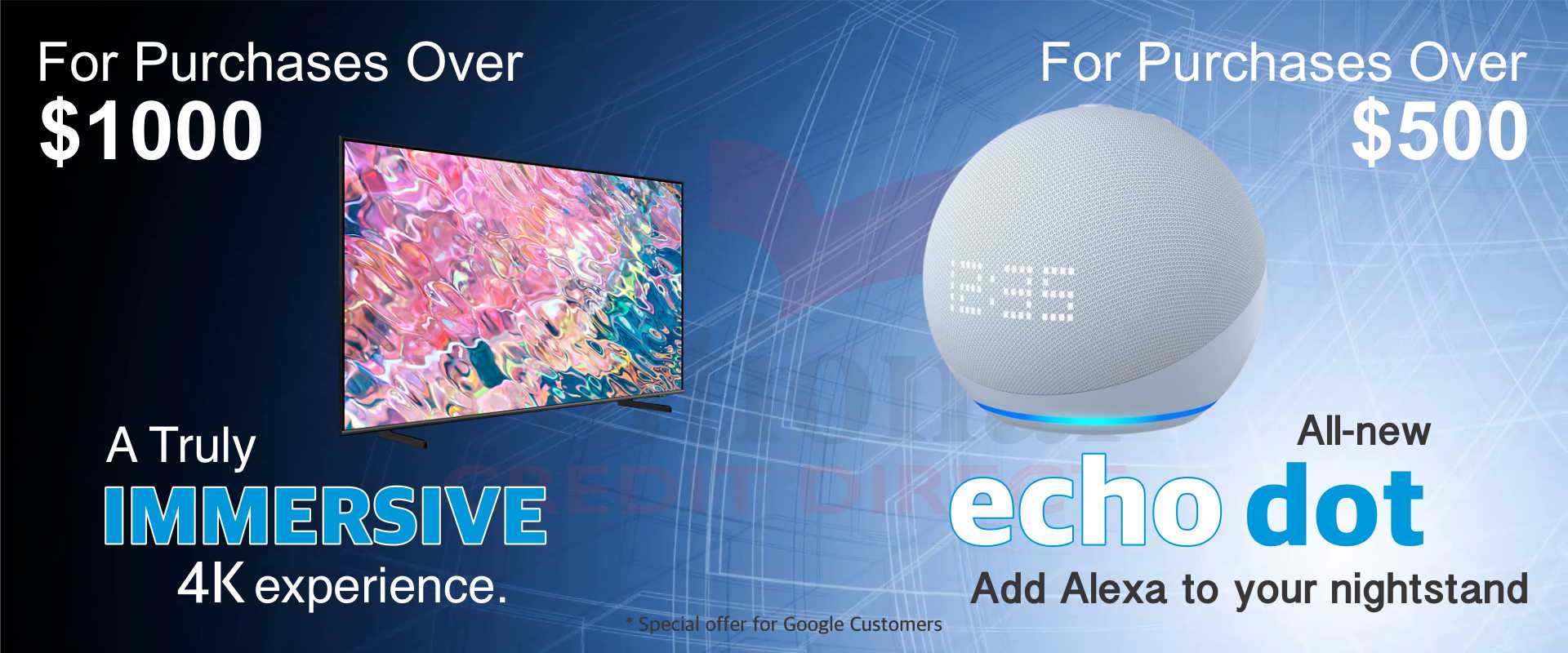 Get a Free LED TV or Alexa Echo Dot