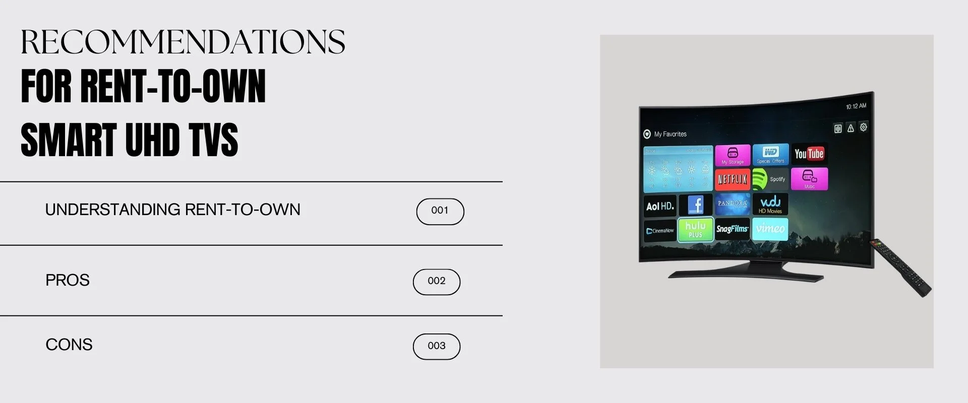 Making Smart Choices: Recommendations for Rent-to-Own Smart UHD TVs
