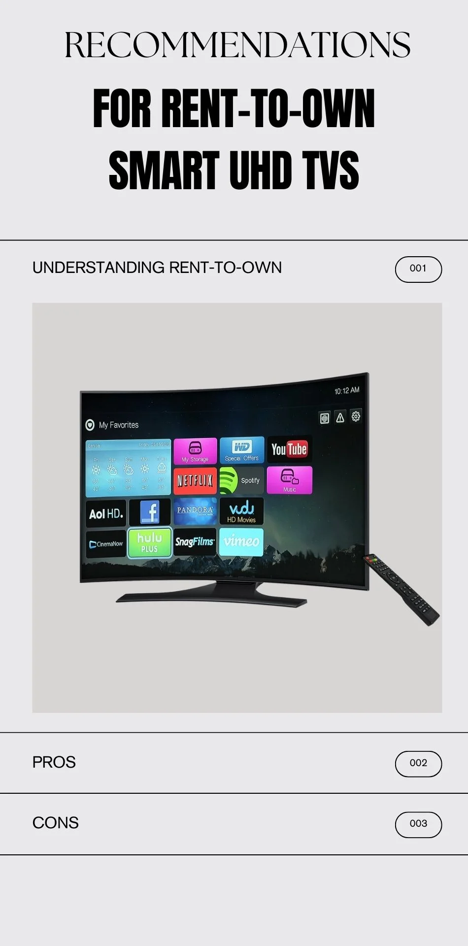 Making Smart Choices: Recommendations for Rent-to-Own Smart UHD TVs