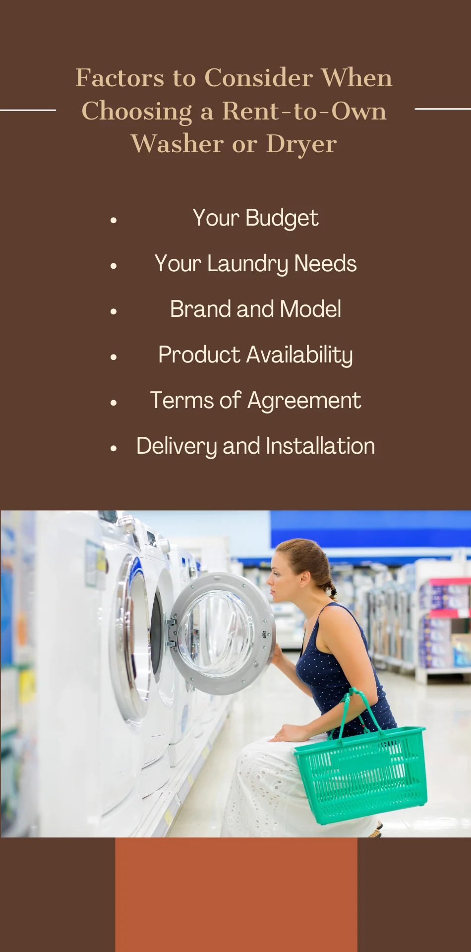 Factors to Consider When Choosing a Rent-to-Own Washer or Dryer