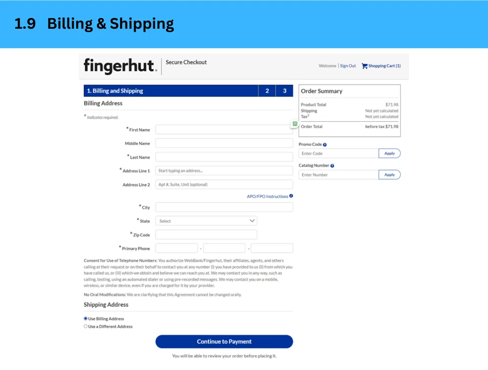 Billing & Shipping