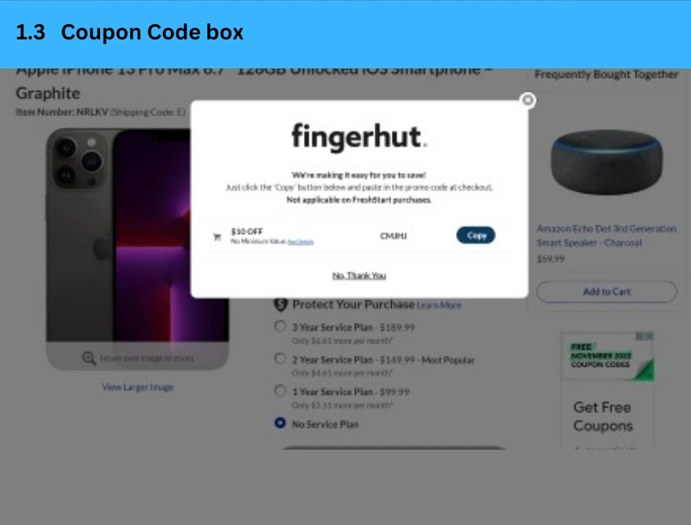 Coupon Code box