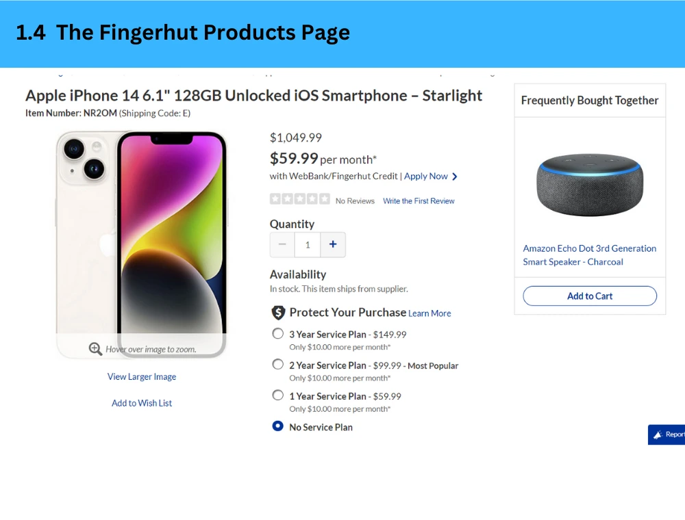 The Fingerhut Products Page