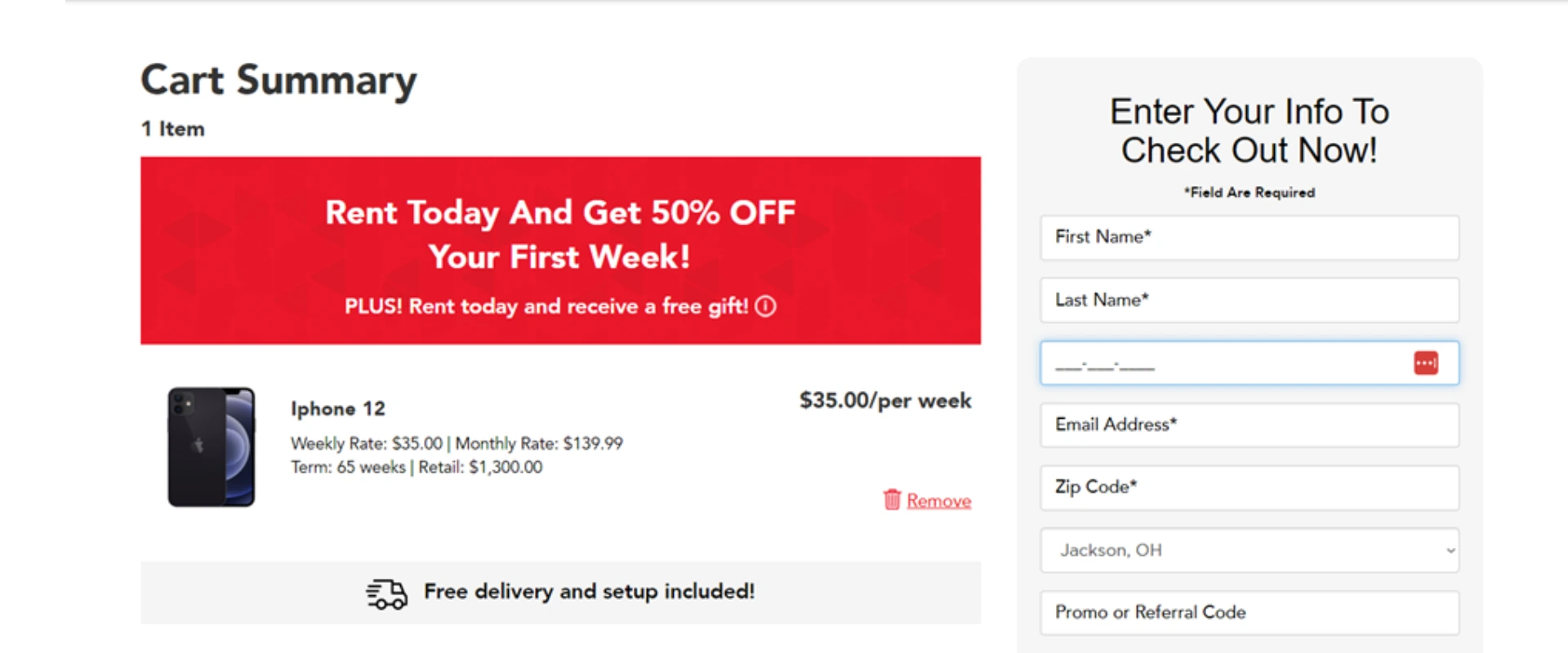 Step 6: Add Info and Place Order